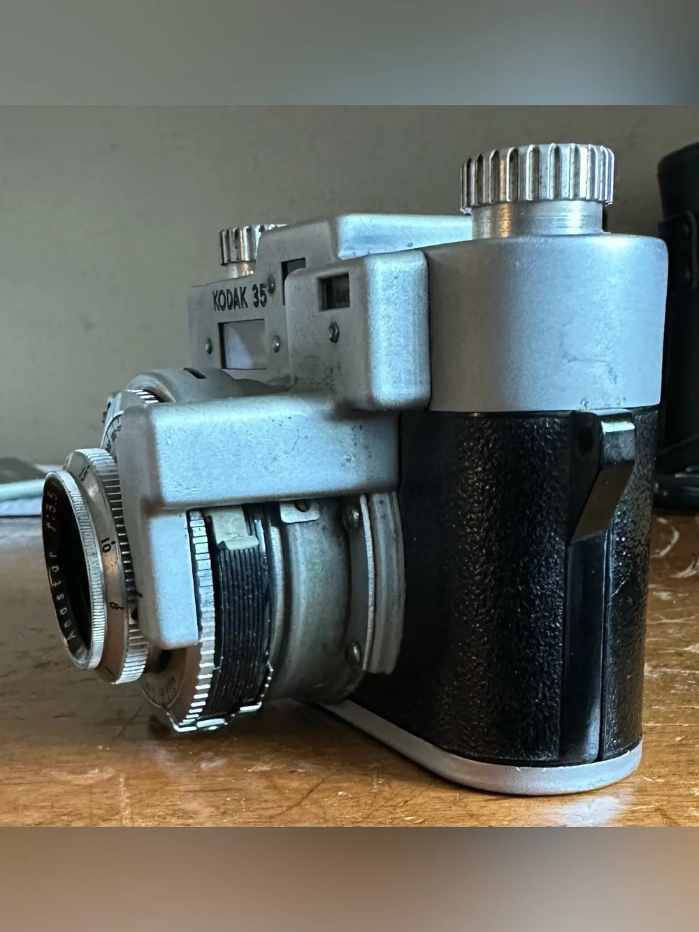 1949 Kodak 35 Rangefinder Camera w/ 50mm Angstar Lens & Leather Field Case